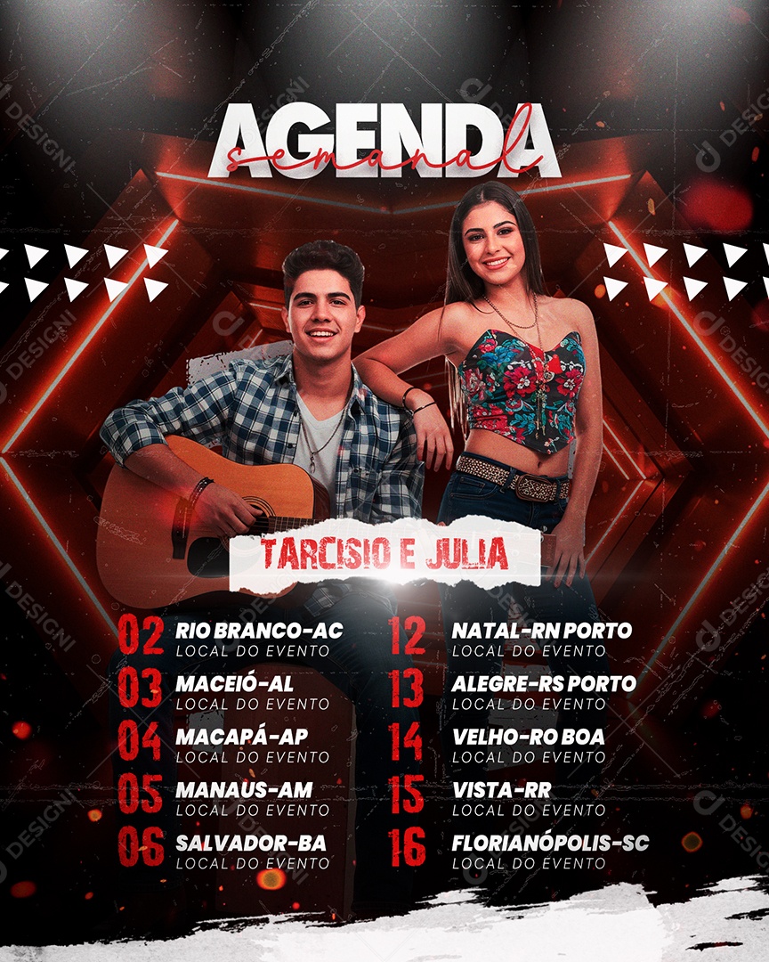 Flyer Agenda Semanal Social Media PSD Editável