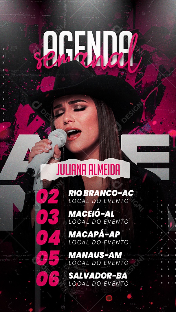 Flyer Story Agenda Semanal  Social Media PSD Editável