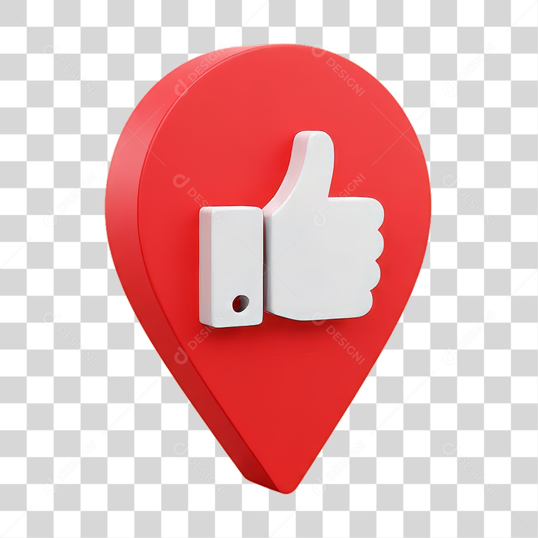 Ícone Pin de Localização Curtida PNG Transparente