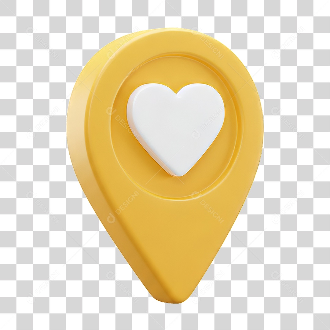 Ícone Pin de Localização Coração PNG Transparente
