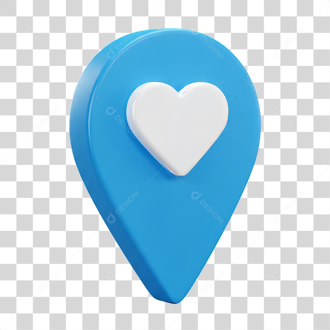 Ícone Pin de Localização Coração PNG Transparente