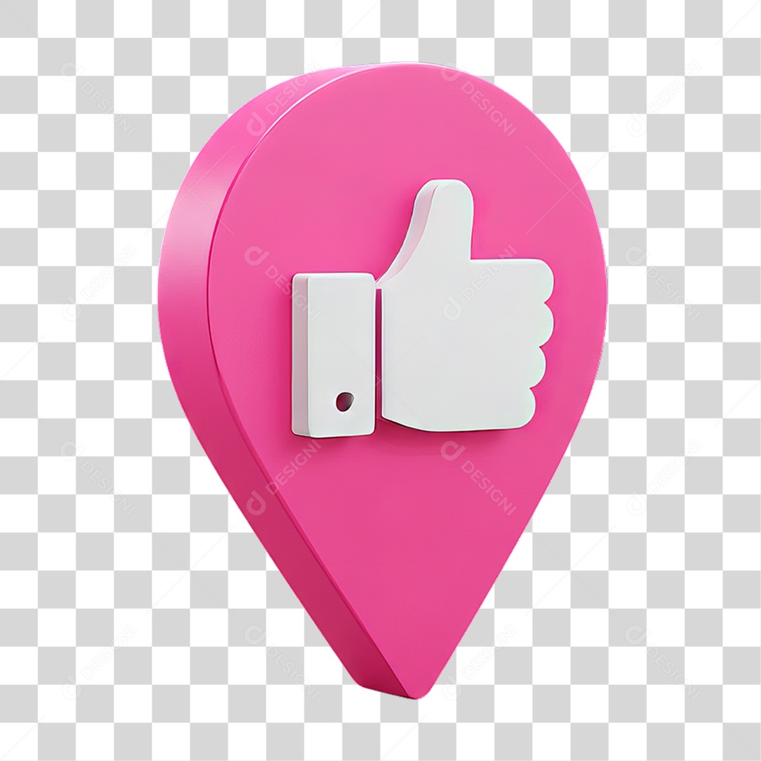 Ícone Pin de Localização Curtida PNG Transparente