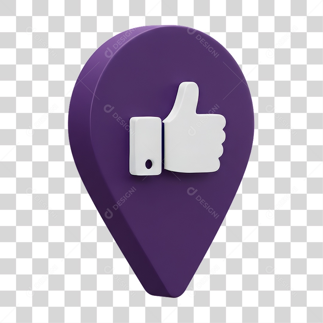 Ícone Pin de Localização Curtida PNG Transparente