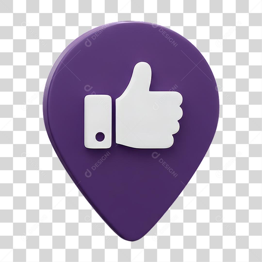 Ícone Pin de Localização Curtida PNG Transparente