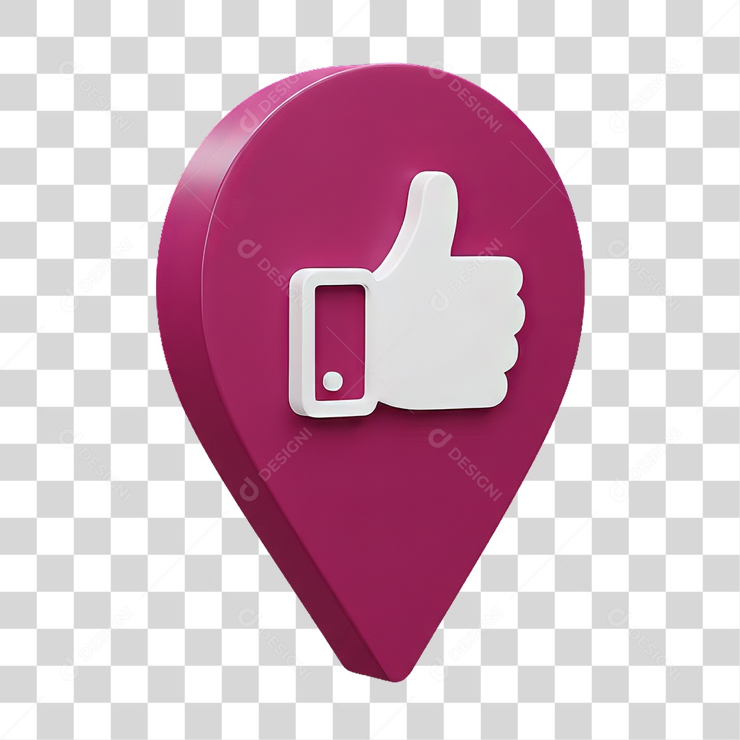 Ícone Pin de Localização Curtida PNG Transparente