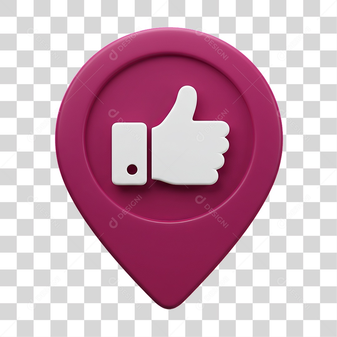Ícone Pin de Localização Curtida PNG Transparente