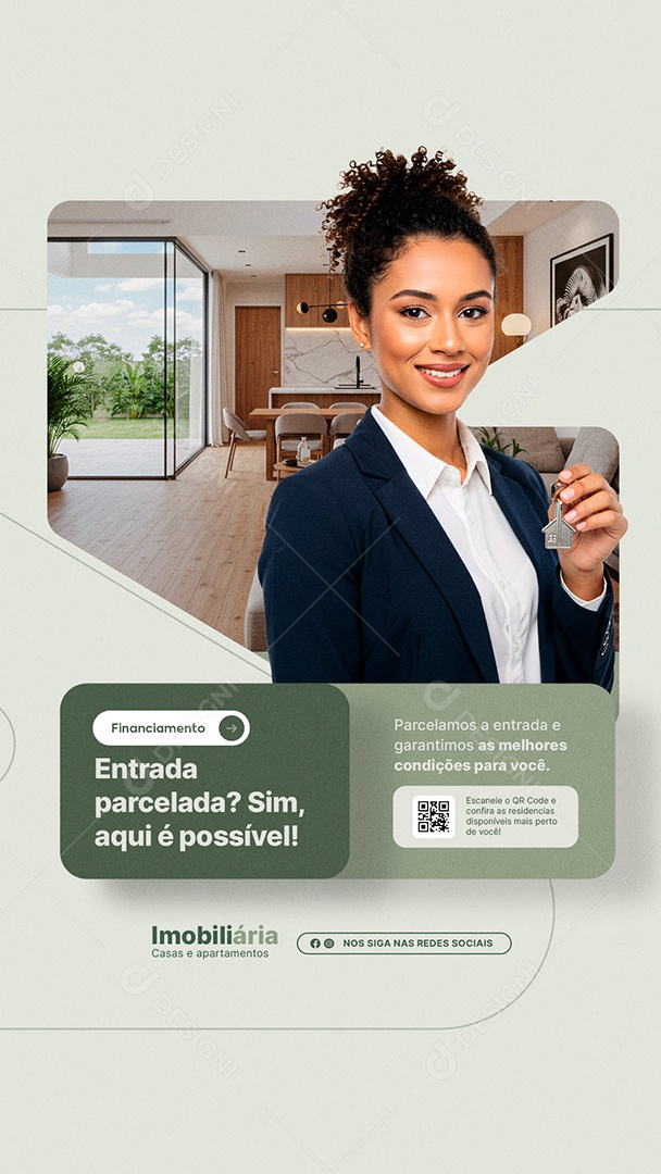 Story Imobiliária Financiamento Entrada Parcelada Social Media PSD Editável