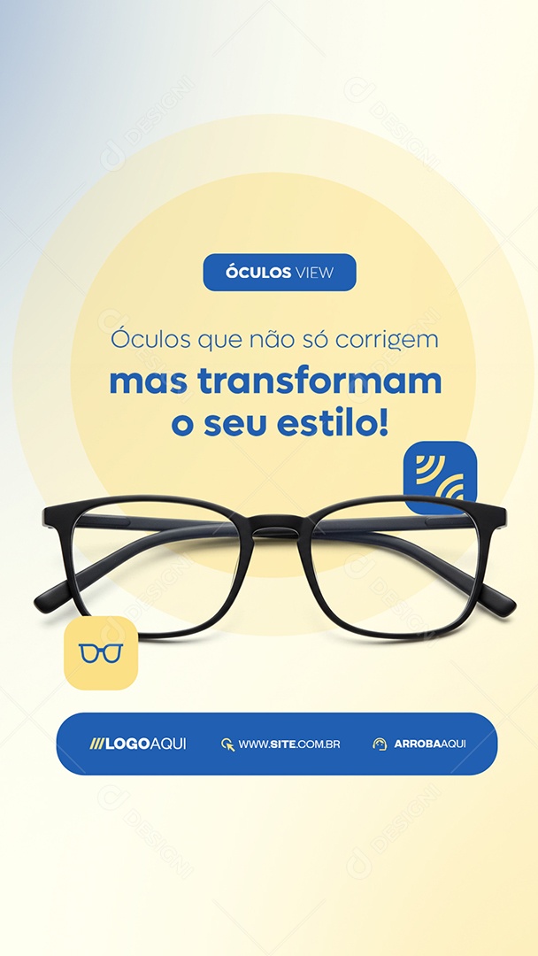 Story Ótica Óculos Que Não Só Corrigem Mas Transformam o Seu Estilo Social Media PSD Editável