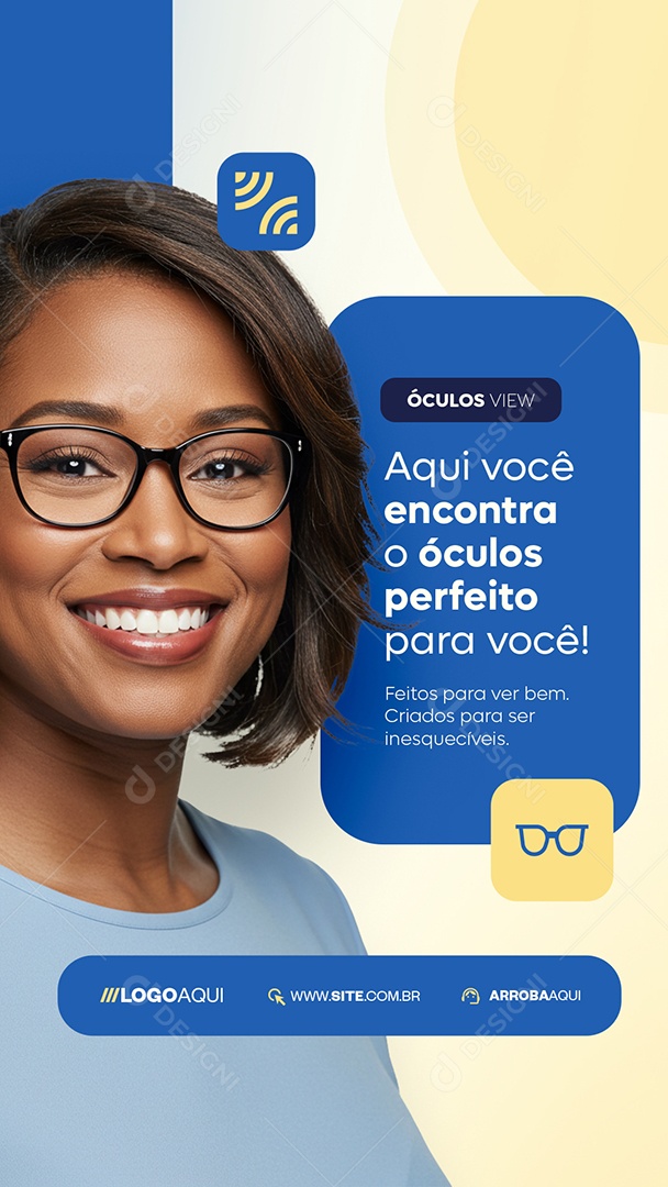 Story Ótica Aqui Você Encontra o Óculos Perfeito para Você Social Media PSD Editável