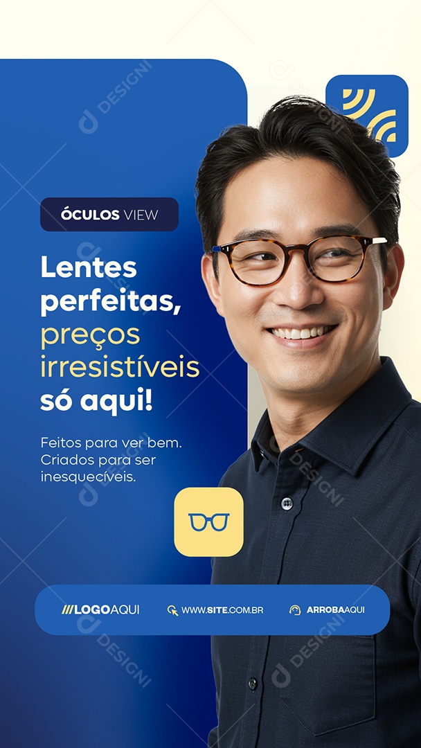 Story Ótica Óculos Lentes Perfeitas Social Media PSD Editável