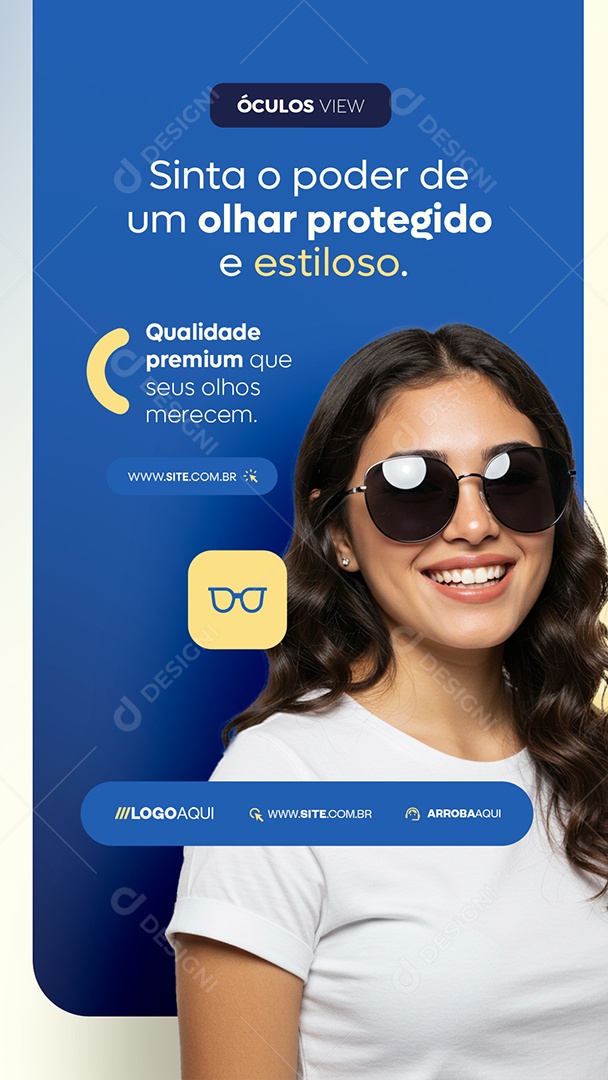 Story Ótica Óculos Sinta o Poder de Um Olhar Protegido e Estiloso Social Media PSD Editável