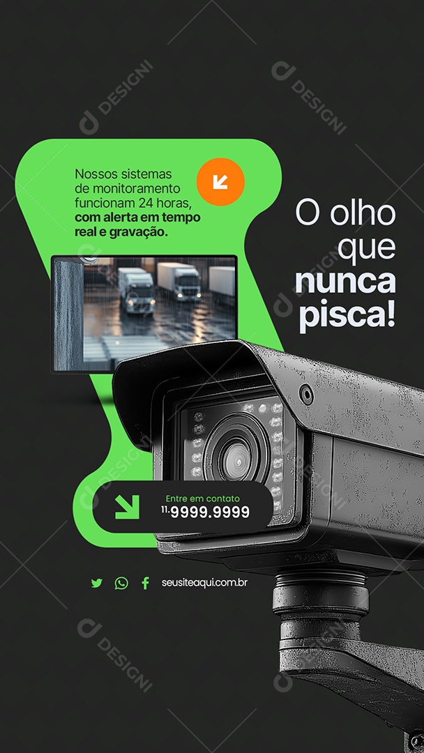 Story Segurança O Olho Que Nunca Pisca Câmera Social Media PSD Editável