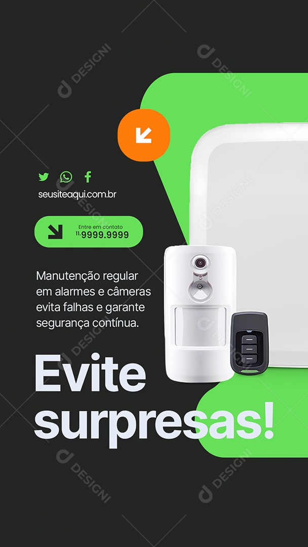 Story Segurança Evite Surpressas Social Media PSD Editável