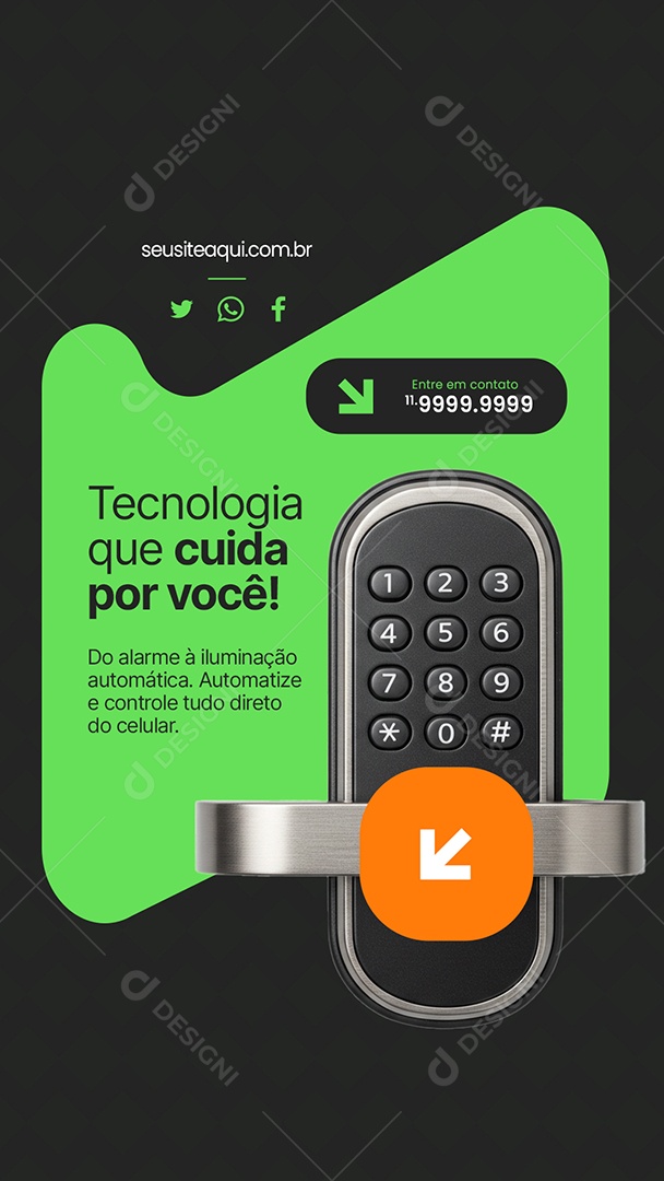 Story Segurança Tecnologia Que Cuida por Você Social Media PSD Editável