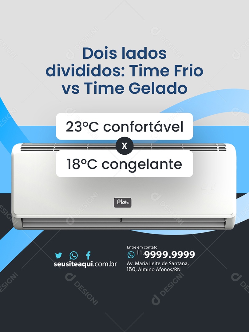 Ar Condicionado Dois Lados Divididos Social Media PSD Editável