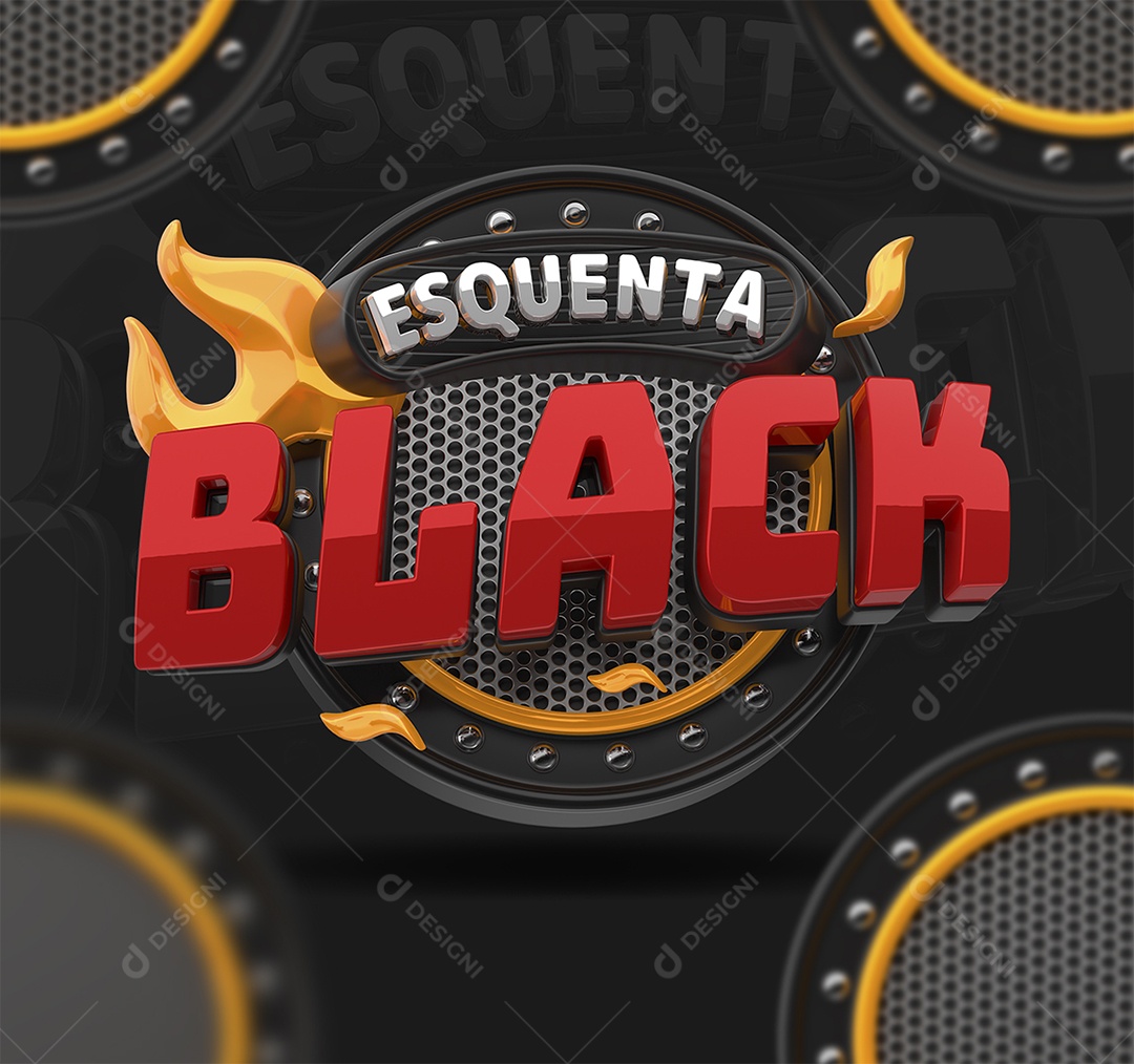 Esquenta Black Selo 3D para Composição PSD