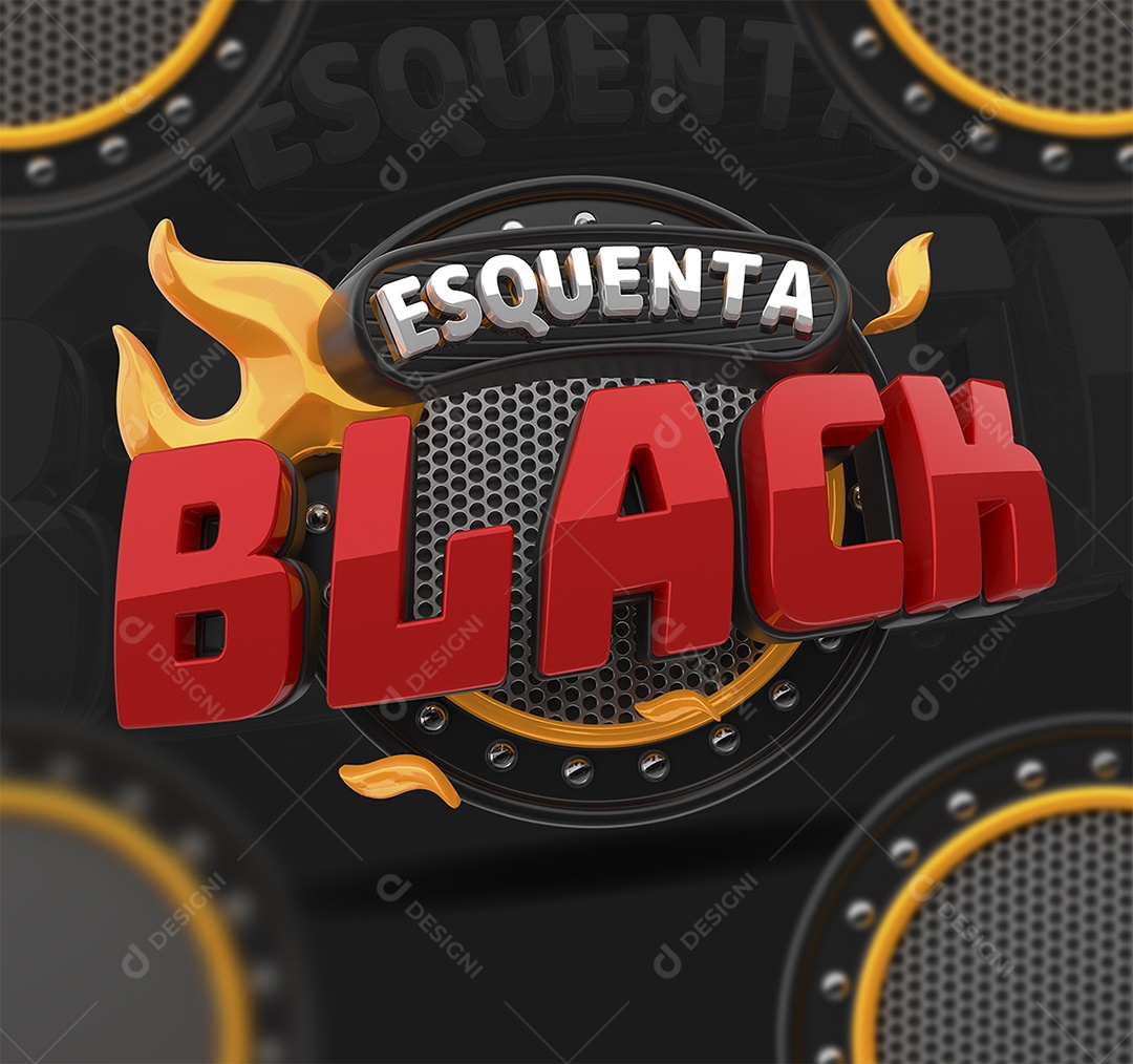 Esquenta Black Selo 3D para Composição PSD