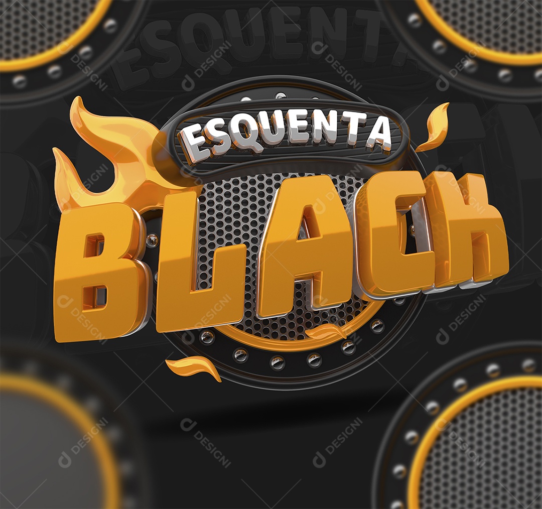 Esquenta Black Selo 3D para Composição PSD