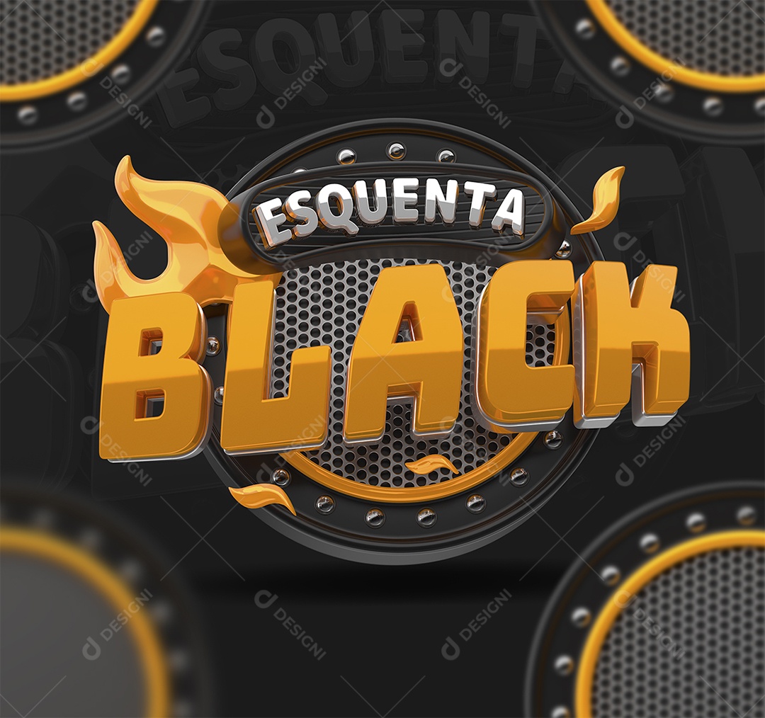 Esquenta Black Selo 3D para Composição PSD