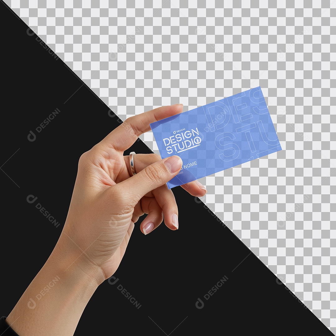 Mockup Cartão de Vista PVC Transparente PSD Editável