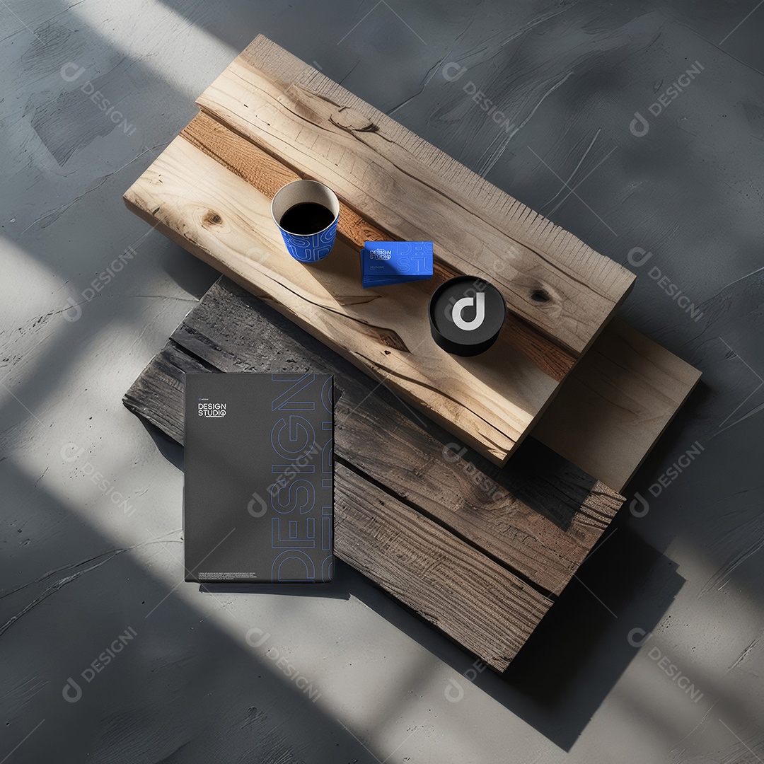 Mockup Identidade Visual Rústica PSD Editável