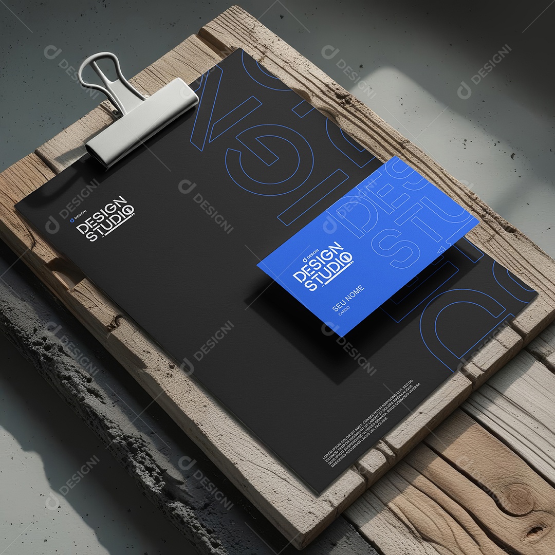 Mockup Identidade Visual Rústica na Prancheta PSD Editável