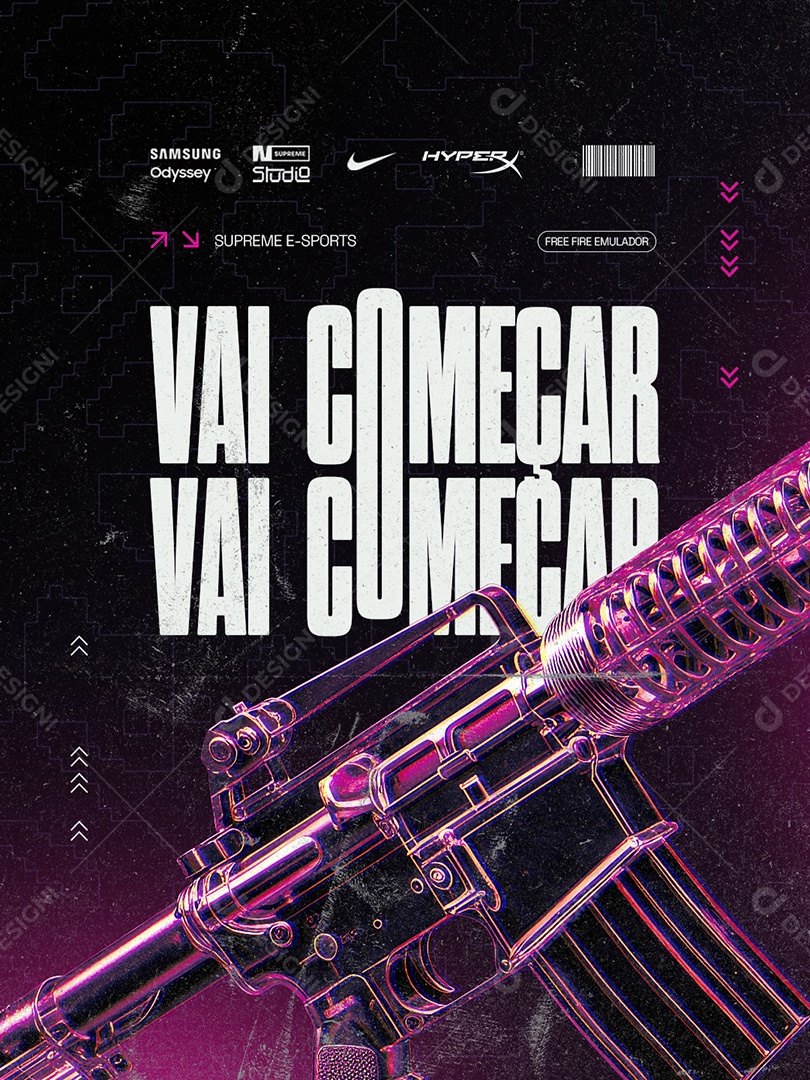 Esports Vai Começar Free Fire Emulador Social Media PSD Editável