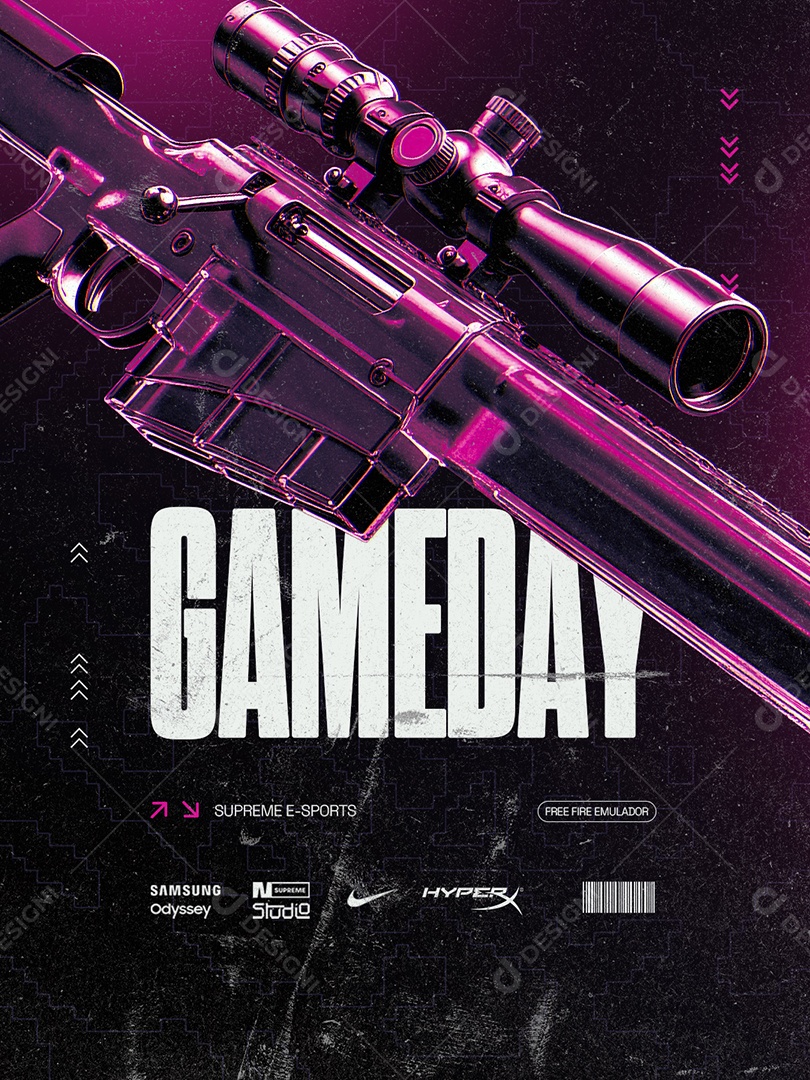 Esports Game Day Free Fire Emulador Social Media PSD Editável