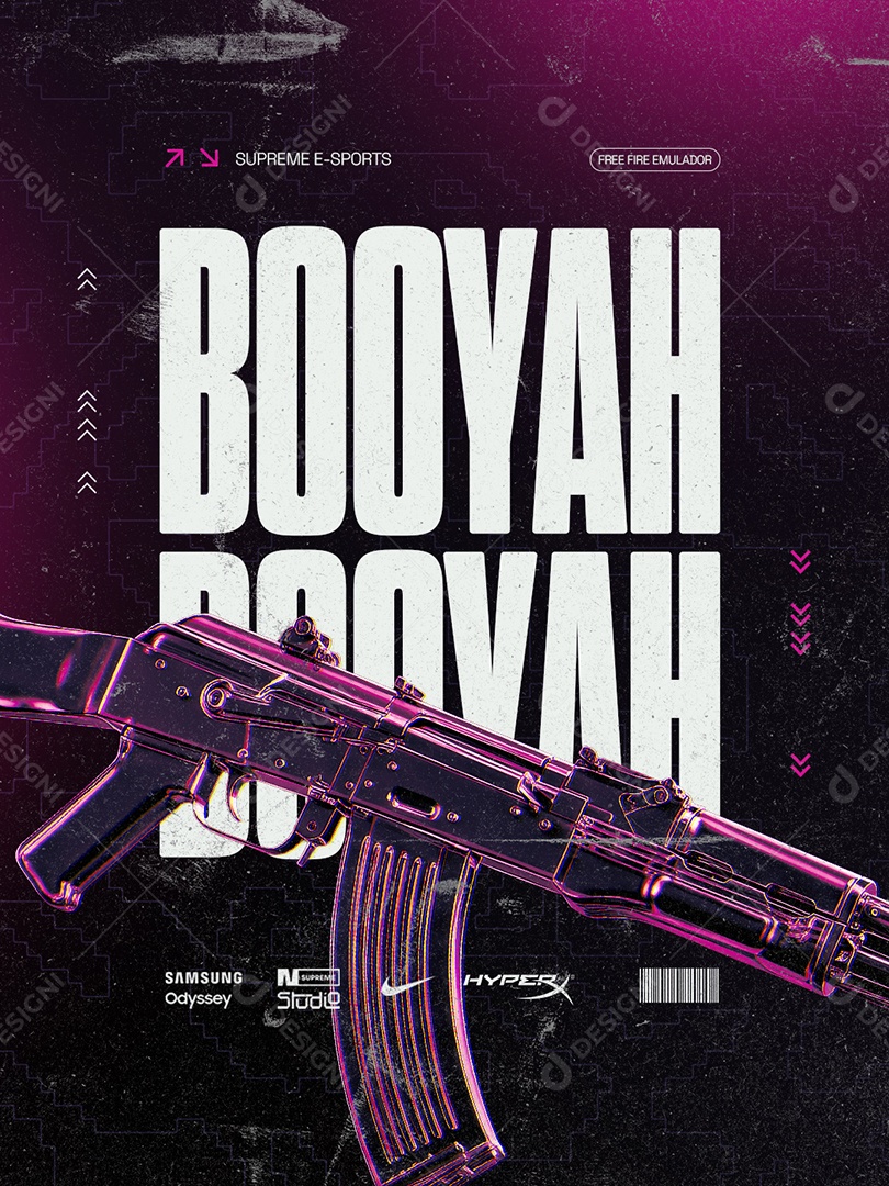 Esports Booyah Free Fire Emulador Social Media PSD Editável