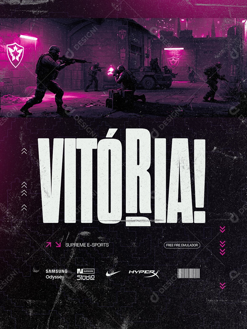 Esports Vitória Free Fire Emulador Social Media PSD Editável