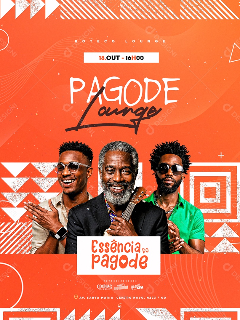 Flyer Pagode Lounge Essência do Pagode Social Media PSD Editável