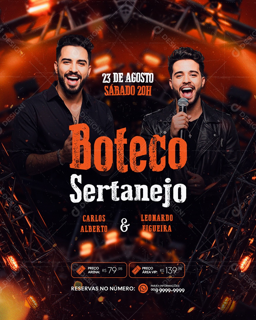 Shows Boteco Sertanejo Social Media PSD Editável