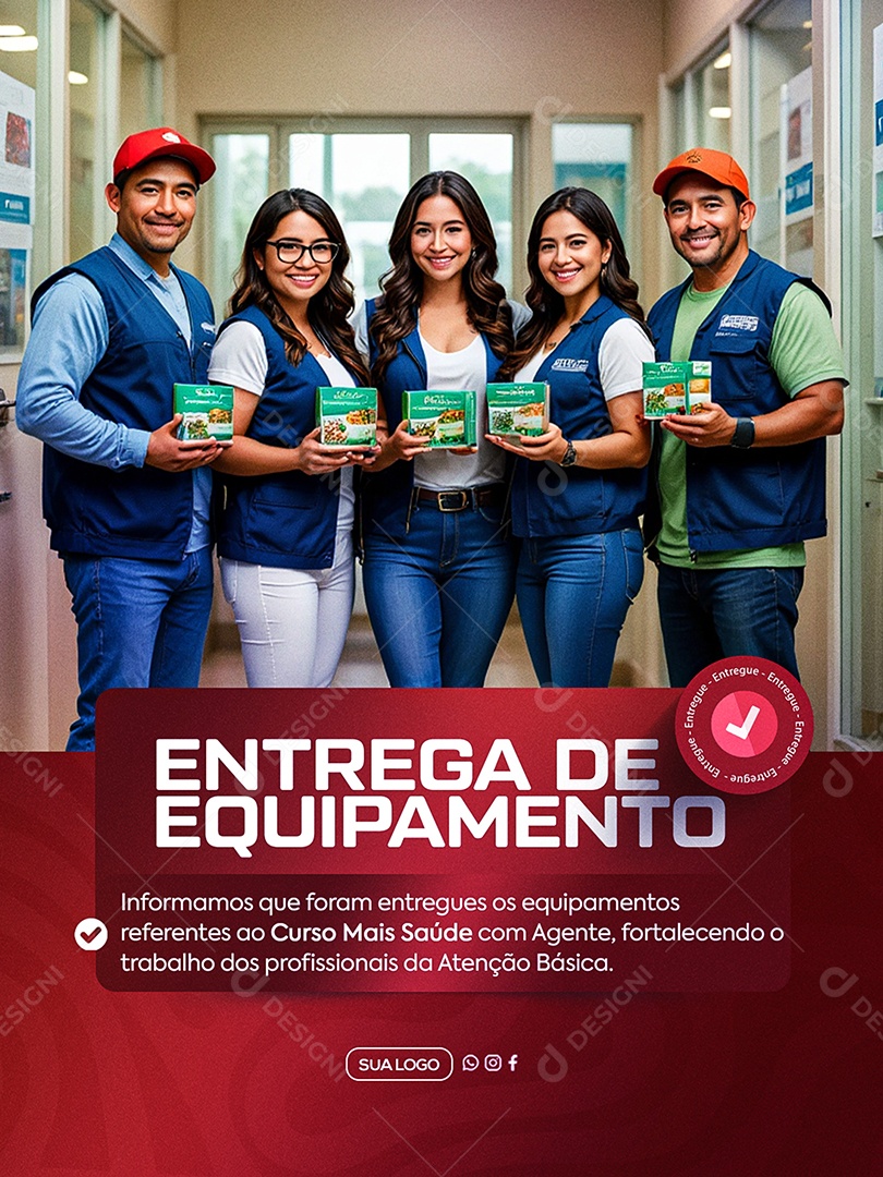 Entrega de Equipamentos Prefeitura Social Media PSD Editável