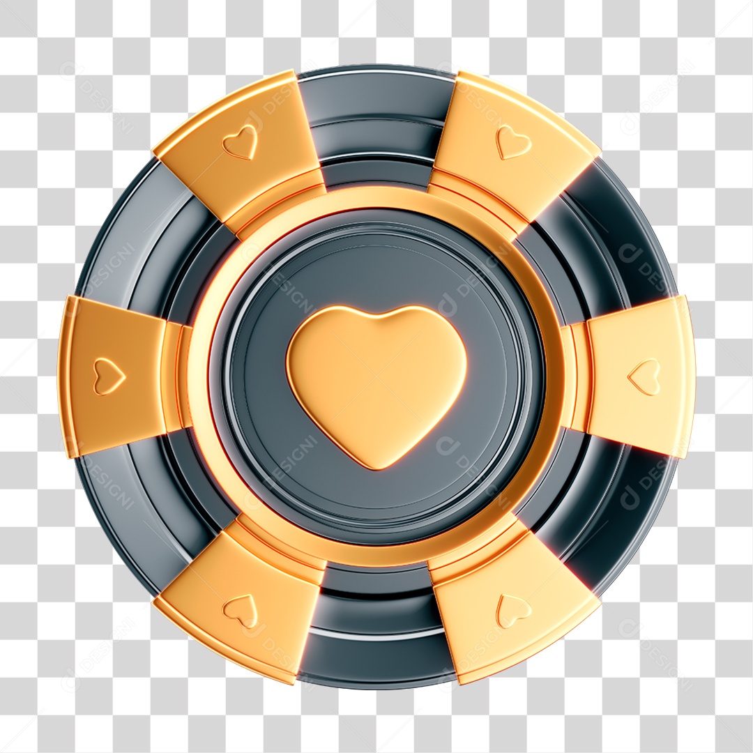 Elemento 3D Ficha de Cassino PNG Transparente