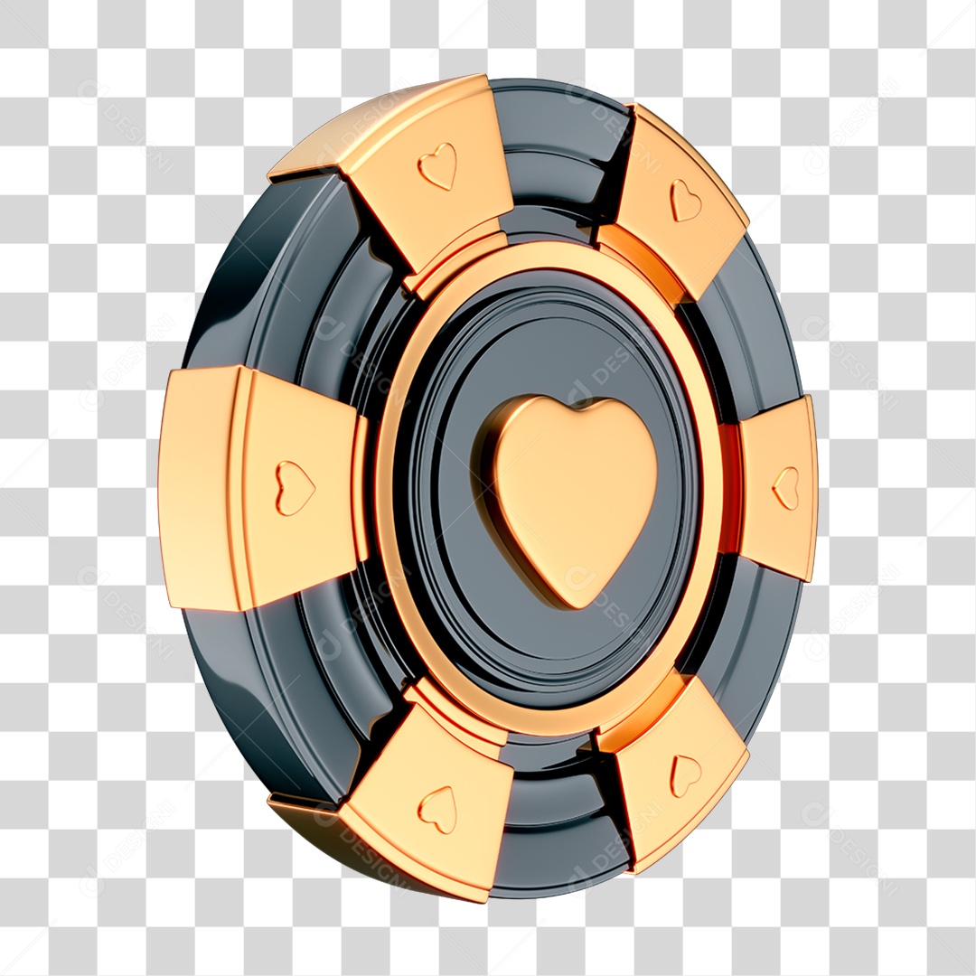 Elemento 3D Ficha de Cassino PNG Transparente