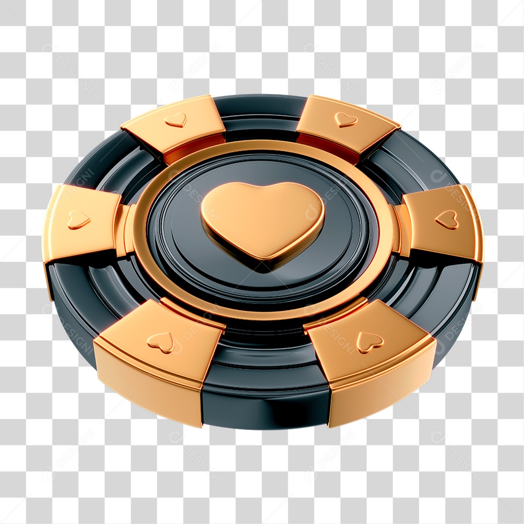 Elemento 3D Ficha de Cassino PNG Transparente