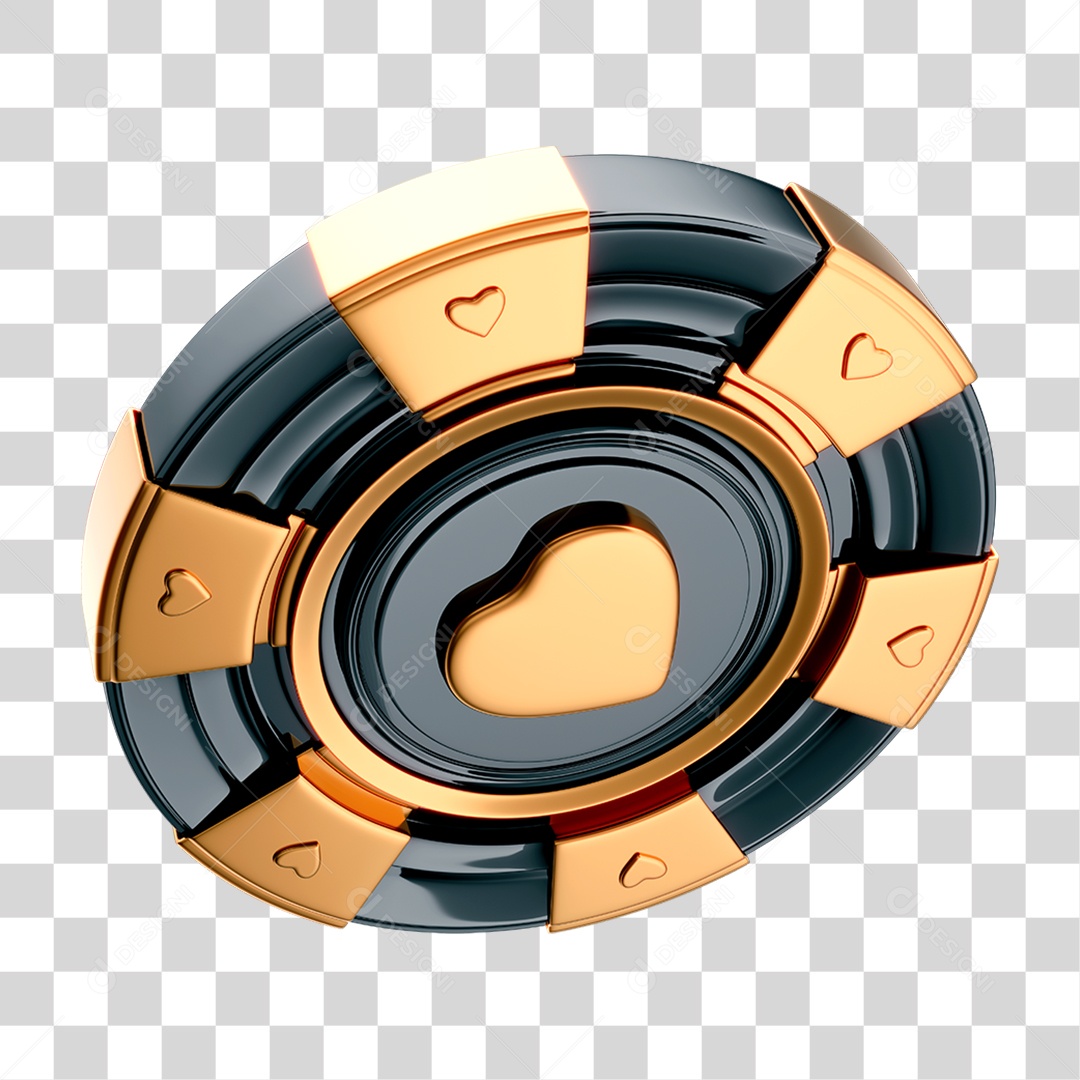 Elemento 3D Ficha de Cassino PNG Transparente