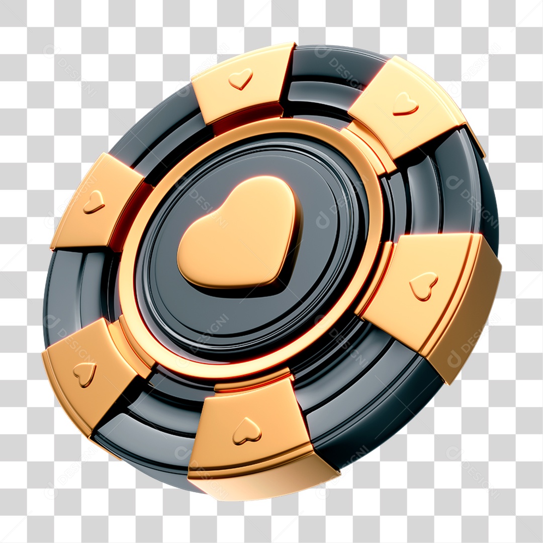 Elemento 3D Ficha de Cassino PNG Transparente