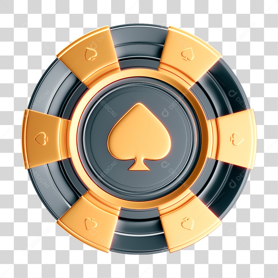 Elemento 3D Ficha de Cassino PNG Transparente