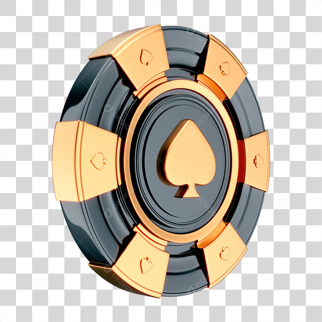 Elemento 3D Ficha de Cassino PNG Transparente