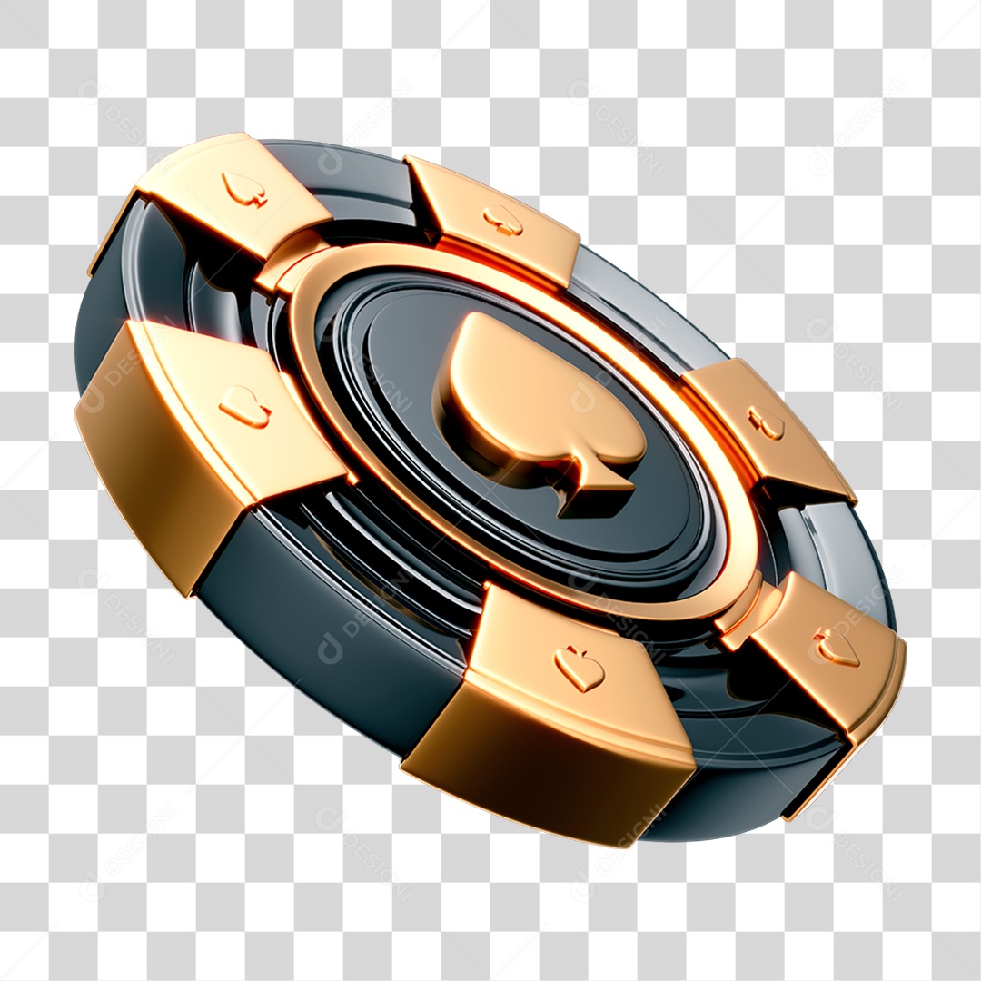 Elemento 3D Ficha de Cassino PNG Transparente