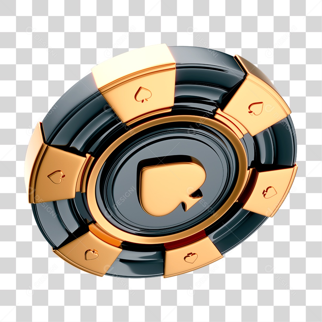Elemento 3D Ficha de Cassino PNG Transparente