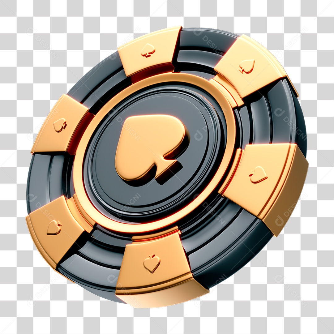 Elemento 3D Ficha de Cassino PNG Transparente
