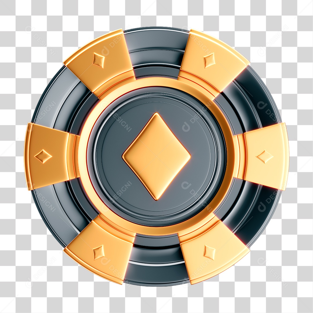 Elemento 3D Ficha de Cassino PNG Transparente
