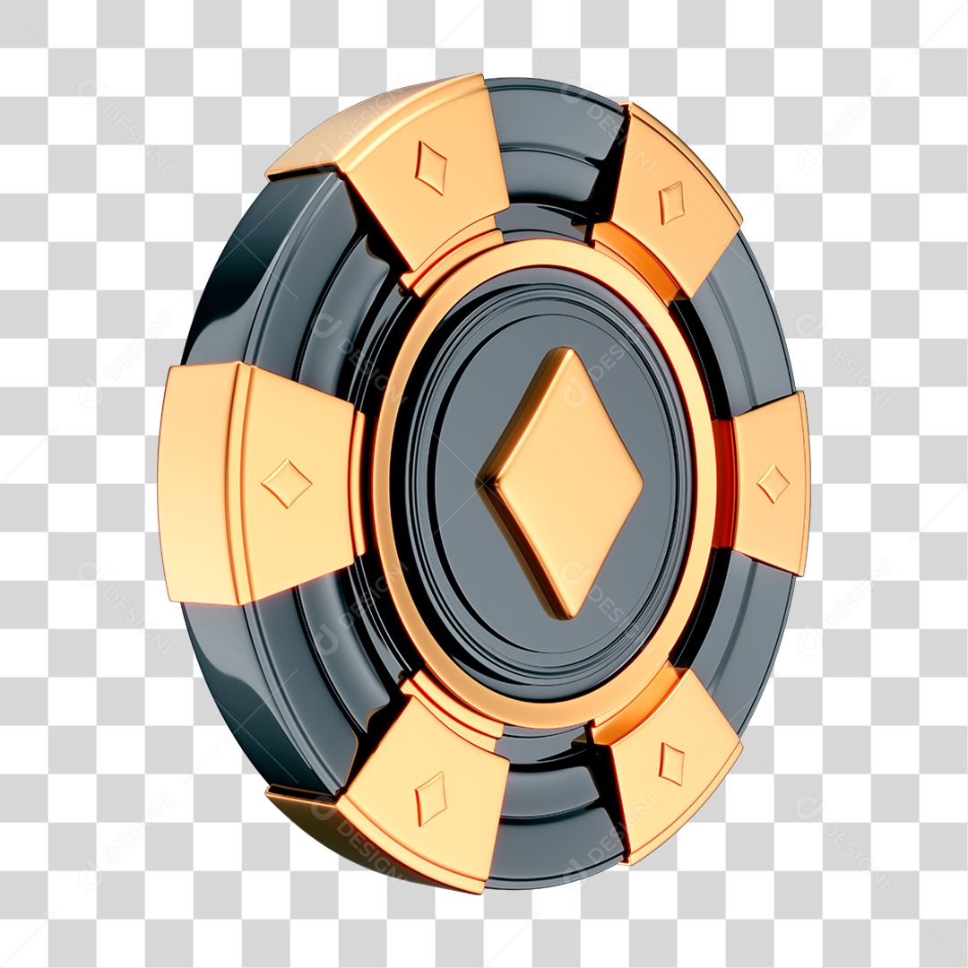 Elemento 3D Ficha de Cassino PNG Transparente
