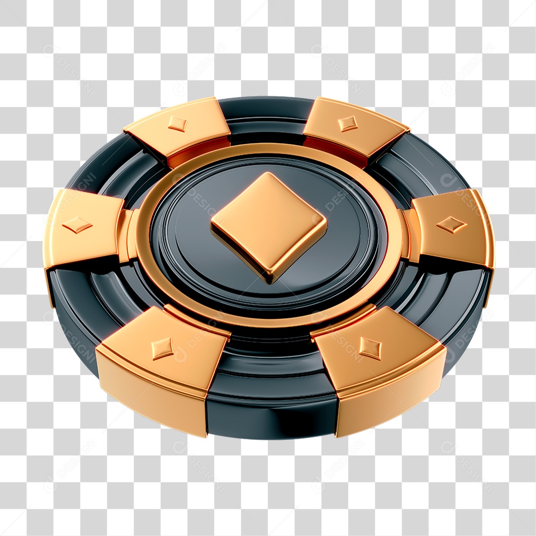 Elemento 3D Ficha de Cassino PNG Transparente