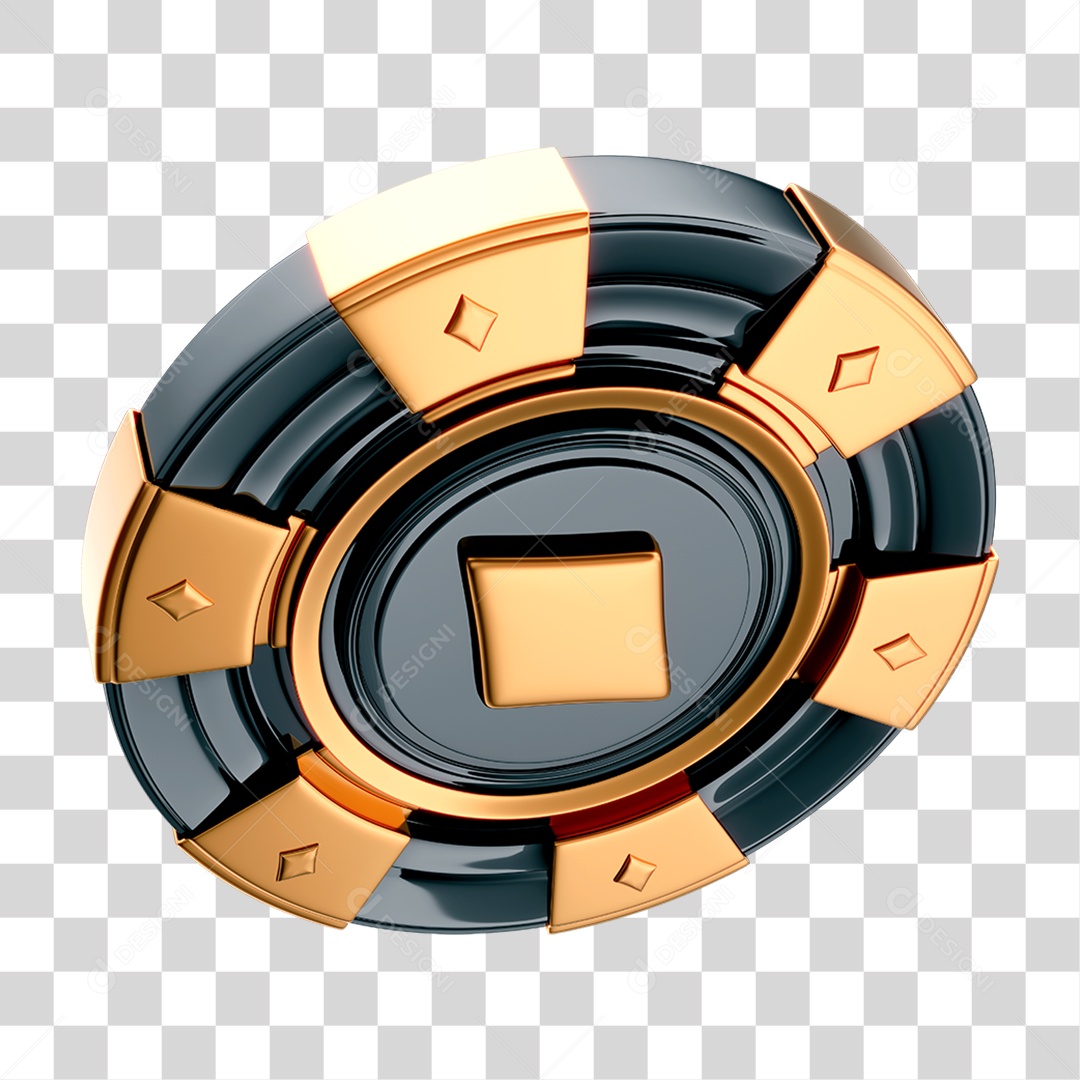 Elemento 3D Ficha de Cassino PNG Transparente