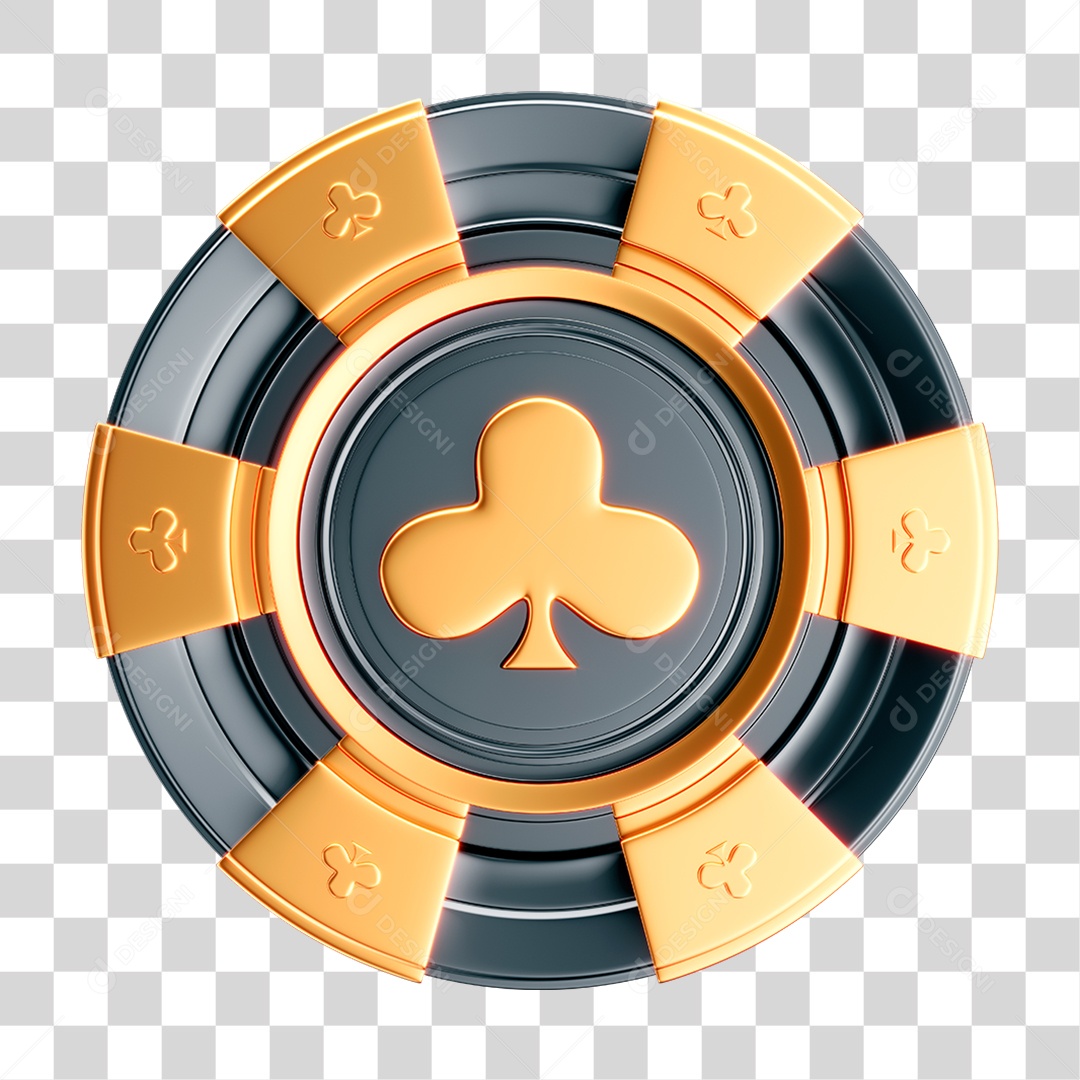 Elemento 3D Ficha de Cassino PNG Transparente