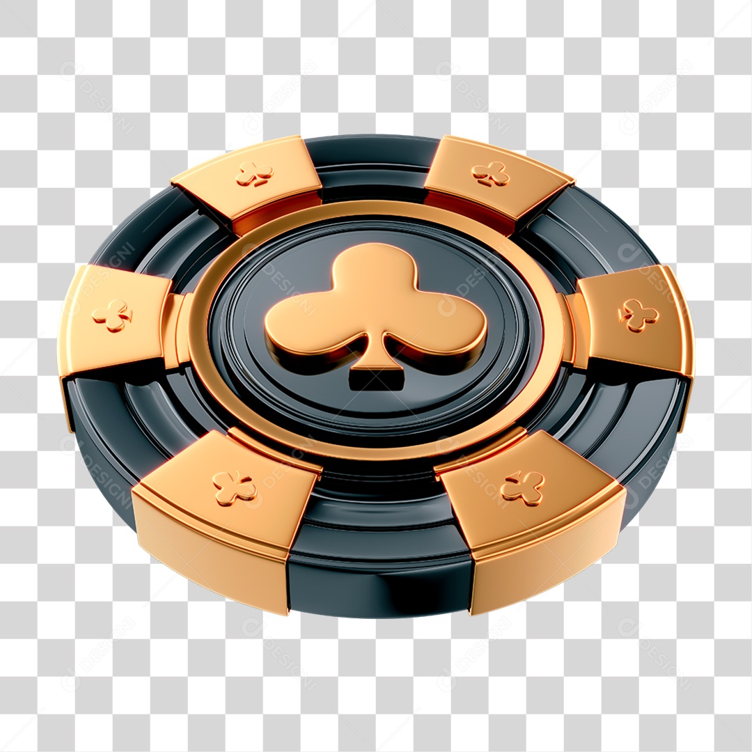 Elemento 3D Ficha de Cassino PNG Transparente