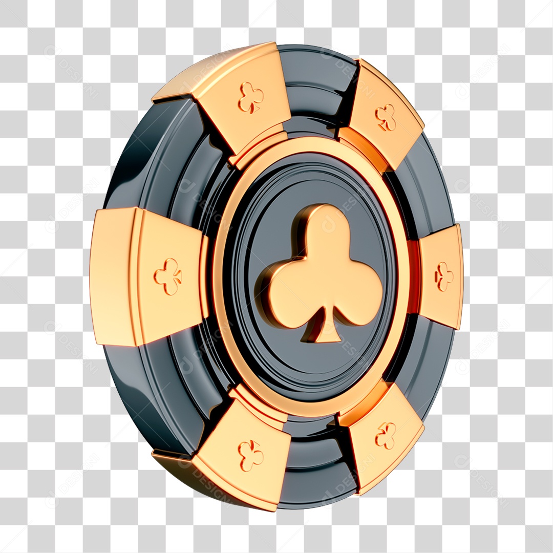 Elemento 3D Ficha de Cassino PNG Transparente